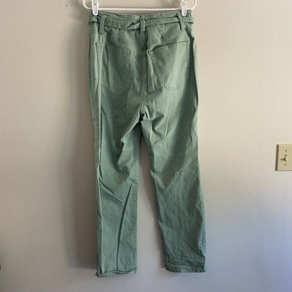 Happy X Nature Kate Hudson Women 4 Green Belted Button Fly Straight Leg Pant - Picture 6 of 10